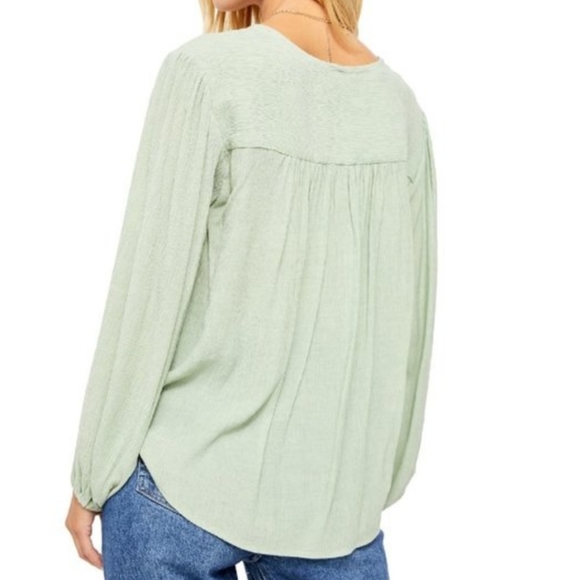 FREE PEOPLE FROSTED FERN FAUX WRAP TOP XS - Picture 4 of 10